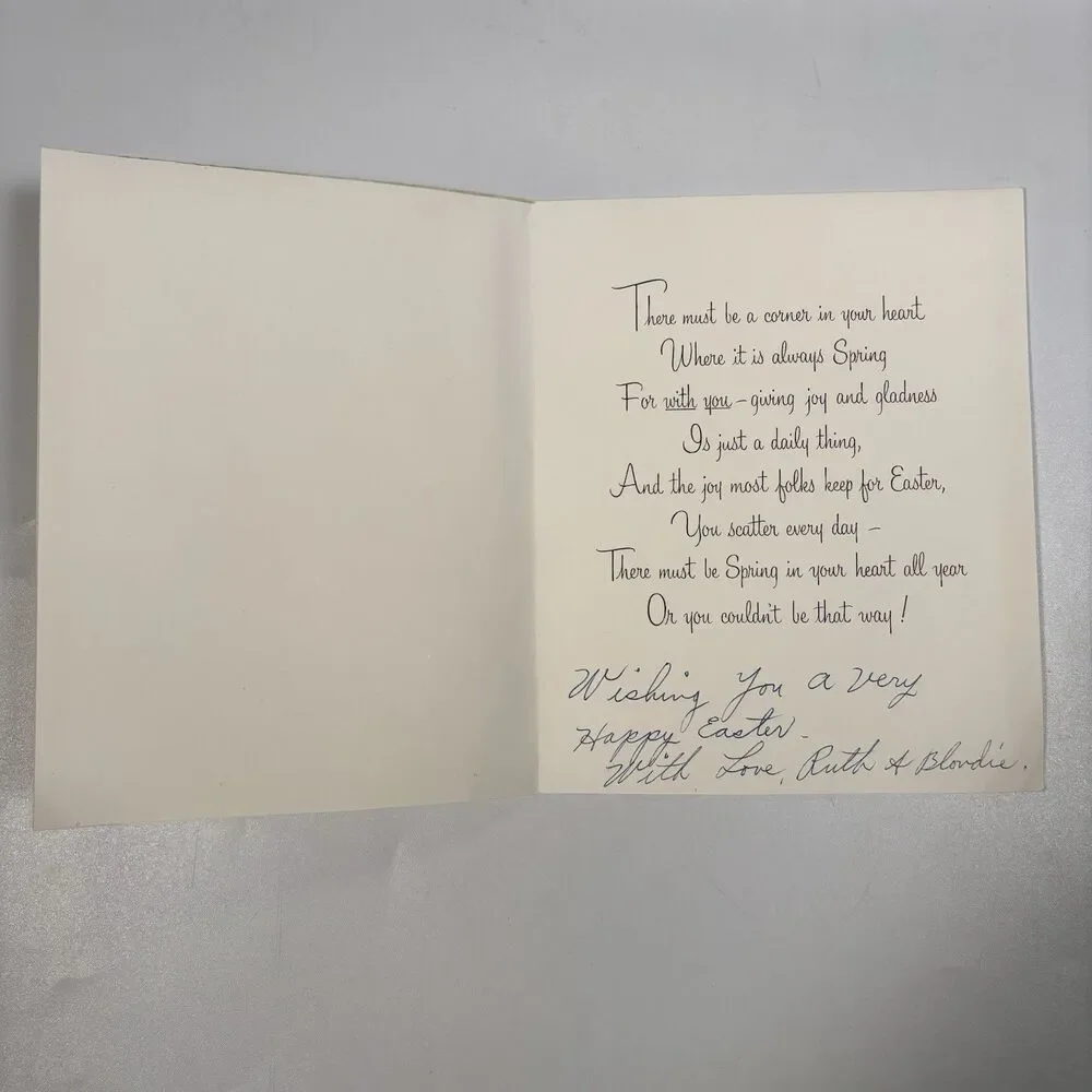 Vintage Buzza Cardozo Happy Easter Mother Glitter Greeting Card Wall Decor Art